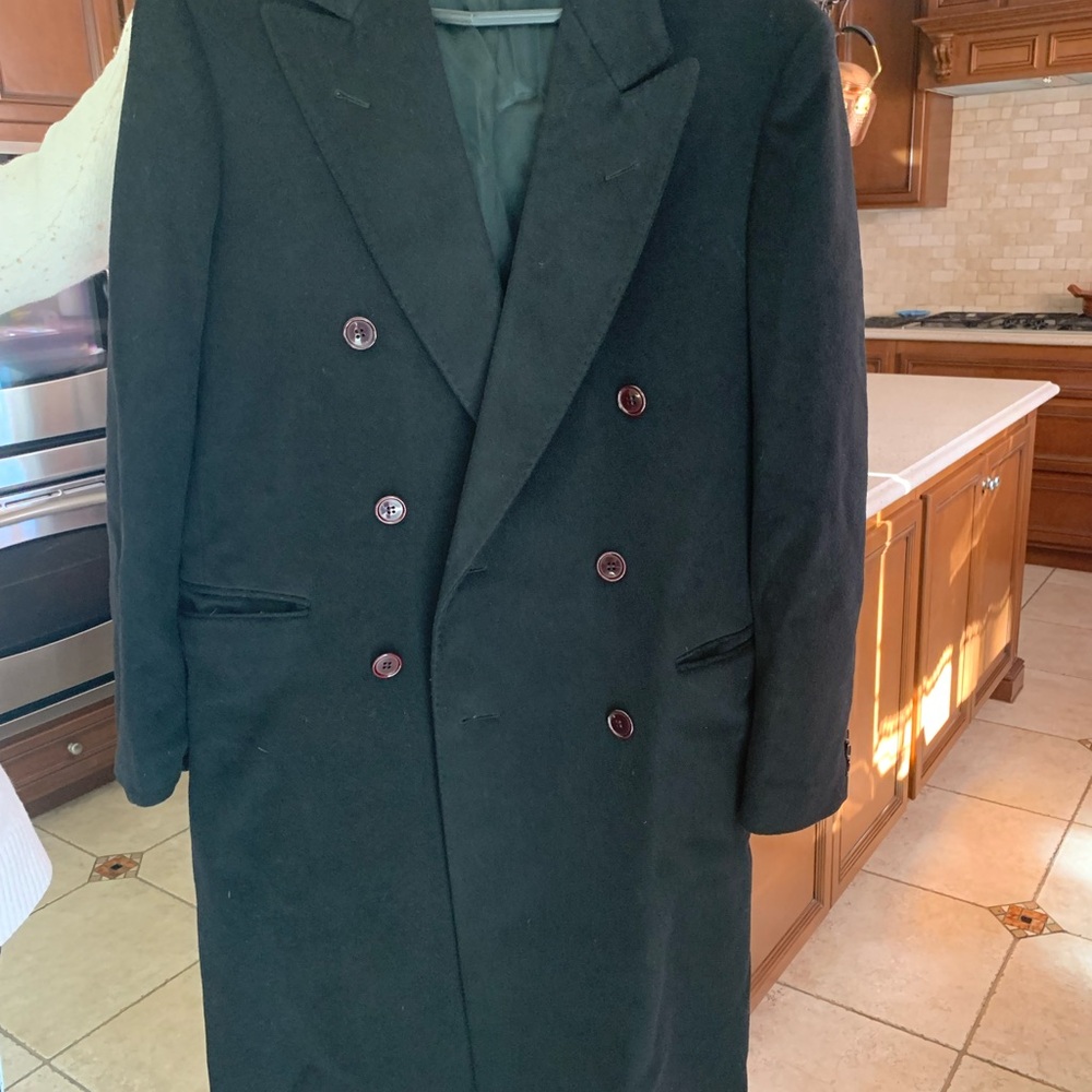 Men's Double-Breasted Black Coat